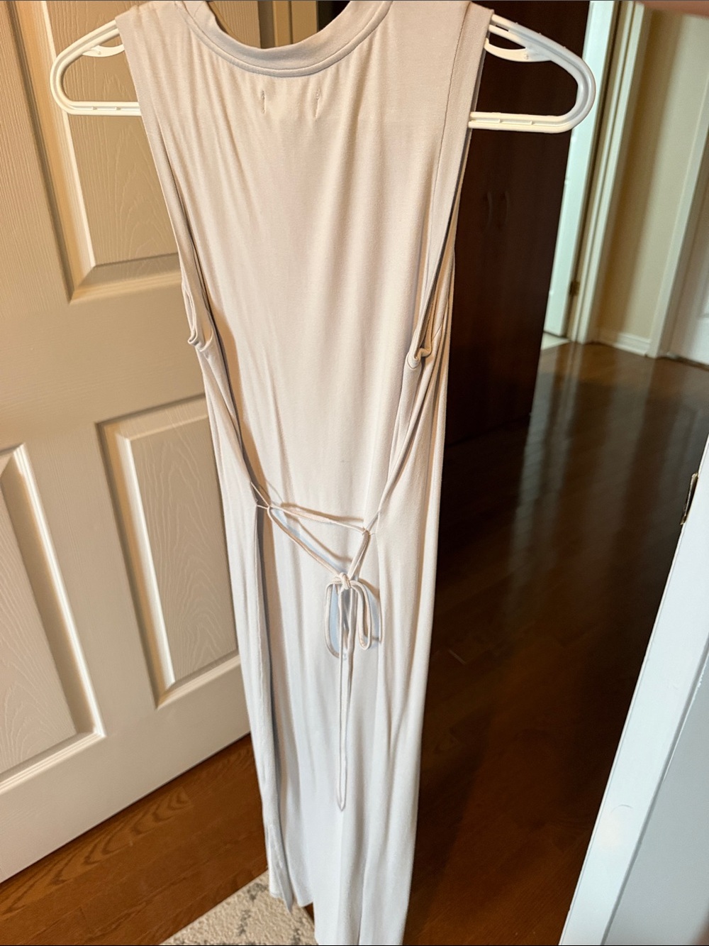 Sleeveless Tie-back Maxi Dress in Light Beige - Picture 3 of 3